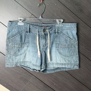 Unionbay Women's Denim Drawstring Shorts Size 13 Light Wash Y2K Casual
